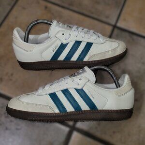Adidas Shoes Women's Size 9 Samba Og Cloud White Legacy Teal Leather Sneaker